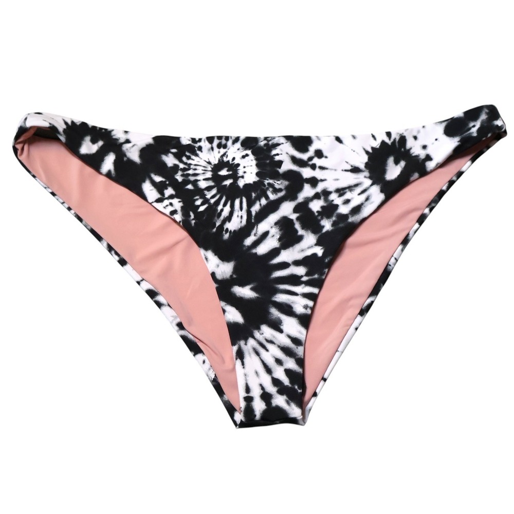 Dolce Vita Tie Dye Bikini Bottom M Black White Swirl Cheeky Festival Y2K Grunge